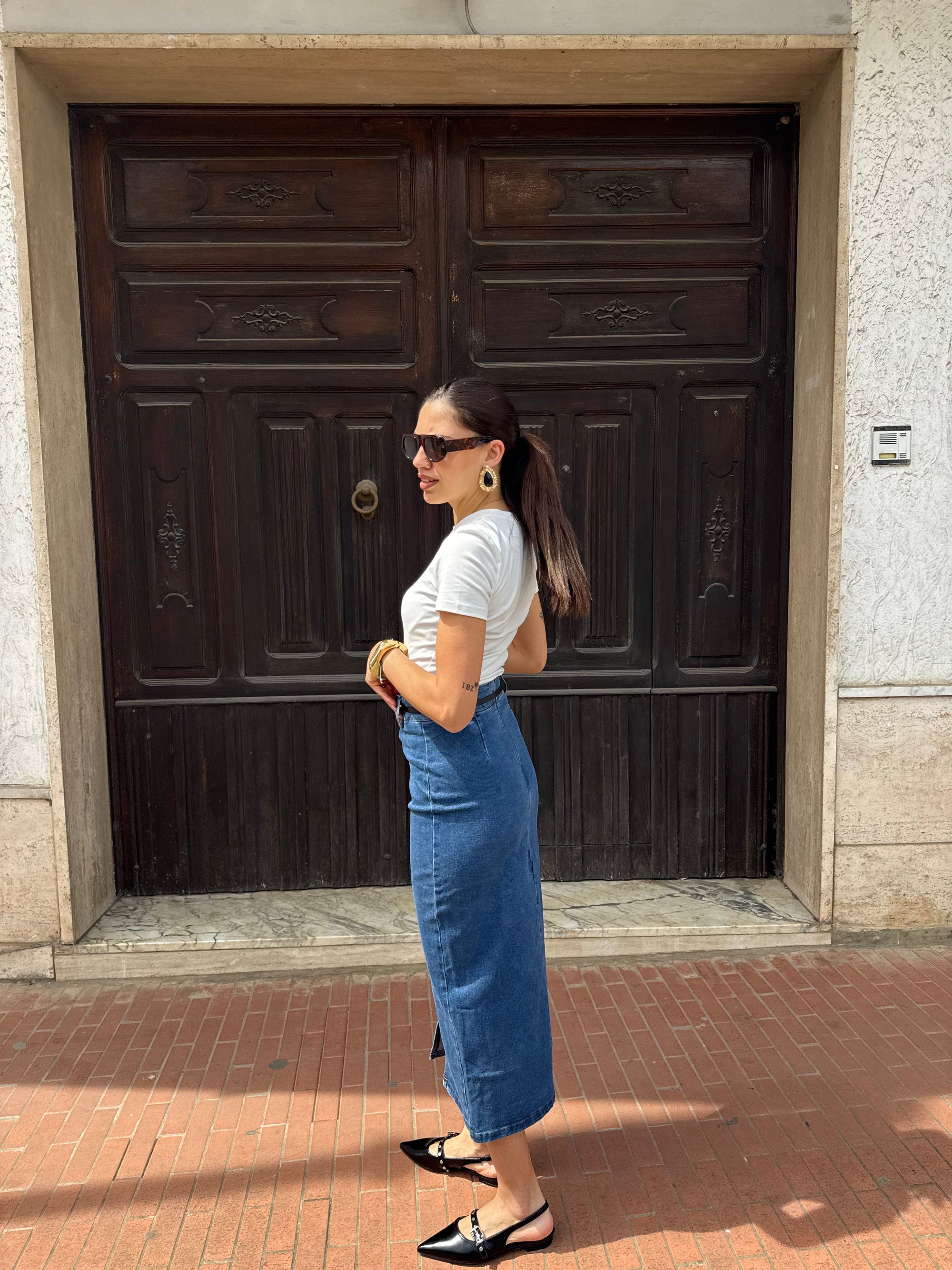 Gonna Longuette Denim