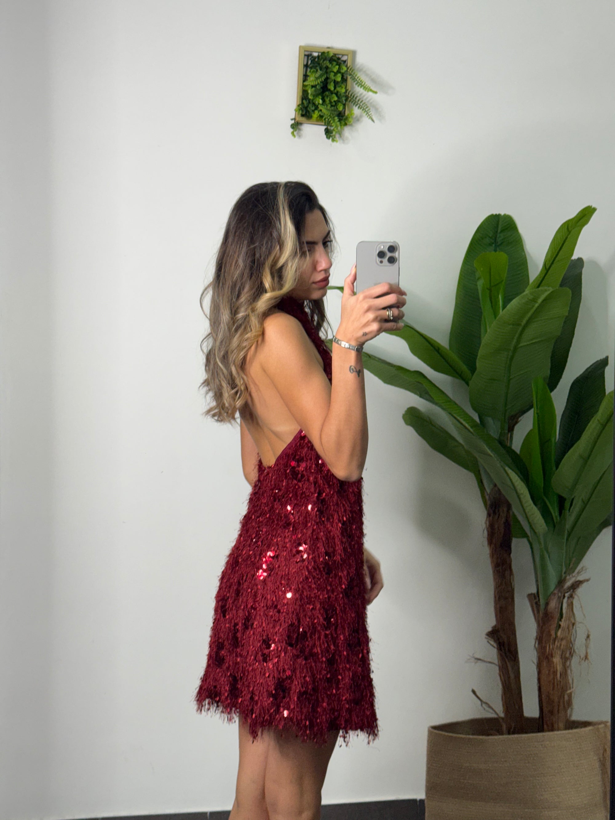 Vestito Lumina bordeaux