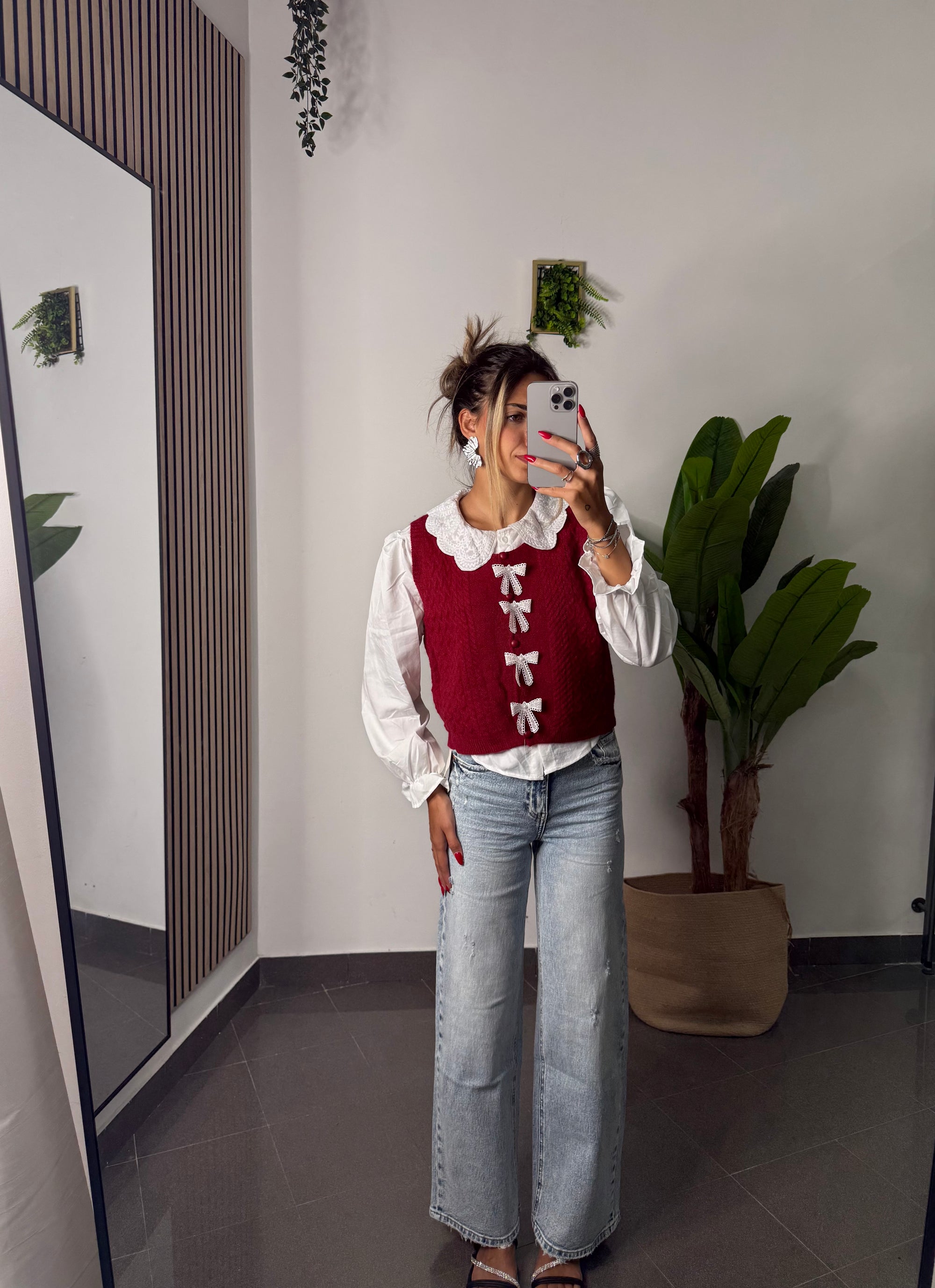 Camicia/gilet charm bordeaux