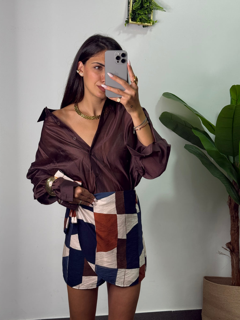 Camicia Velo Brown