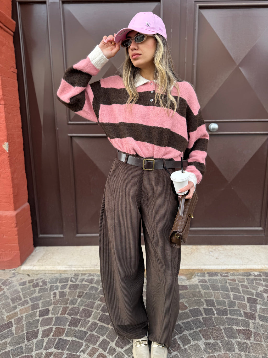 Pantalone brown velvet