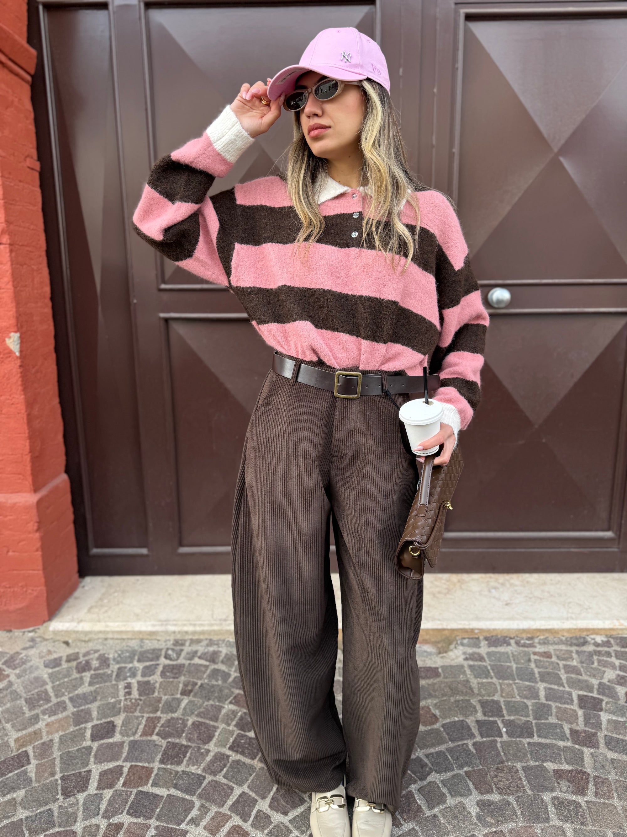 Pantalone brown velvet