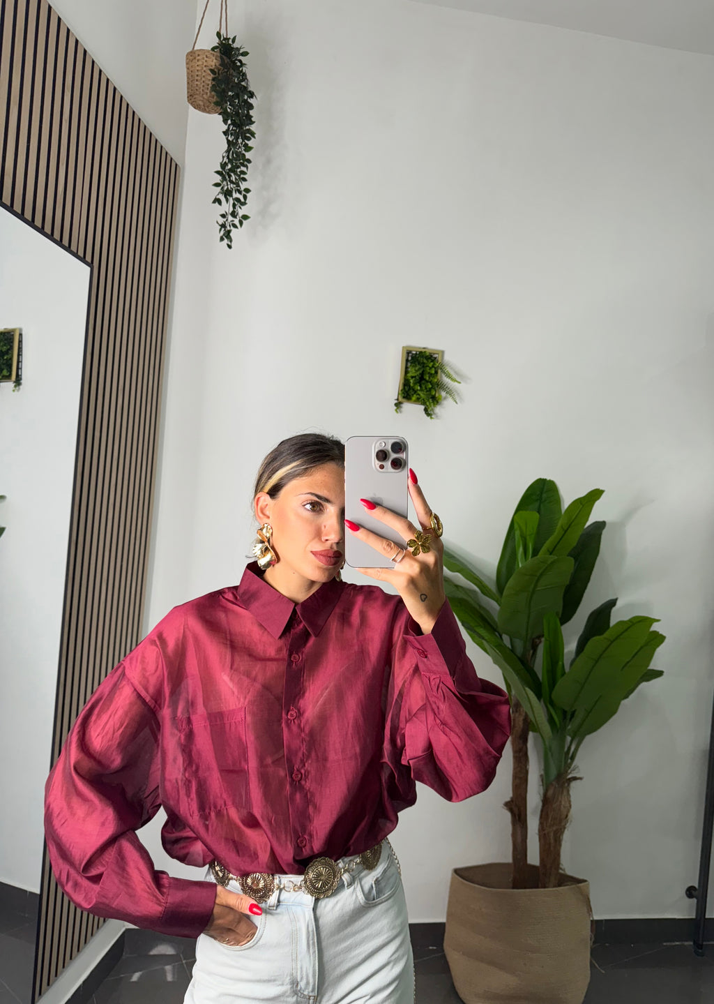 Camicia Velo bordeaux