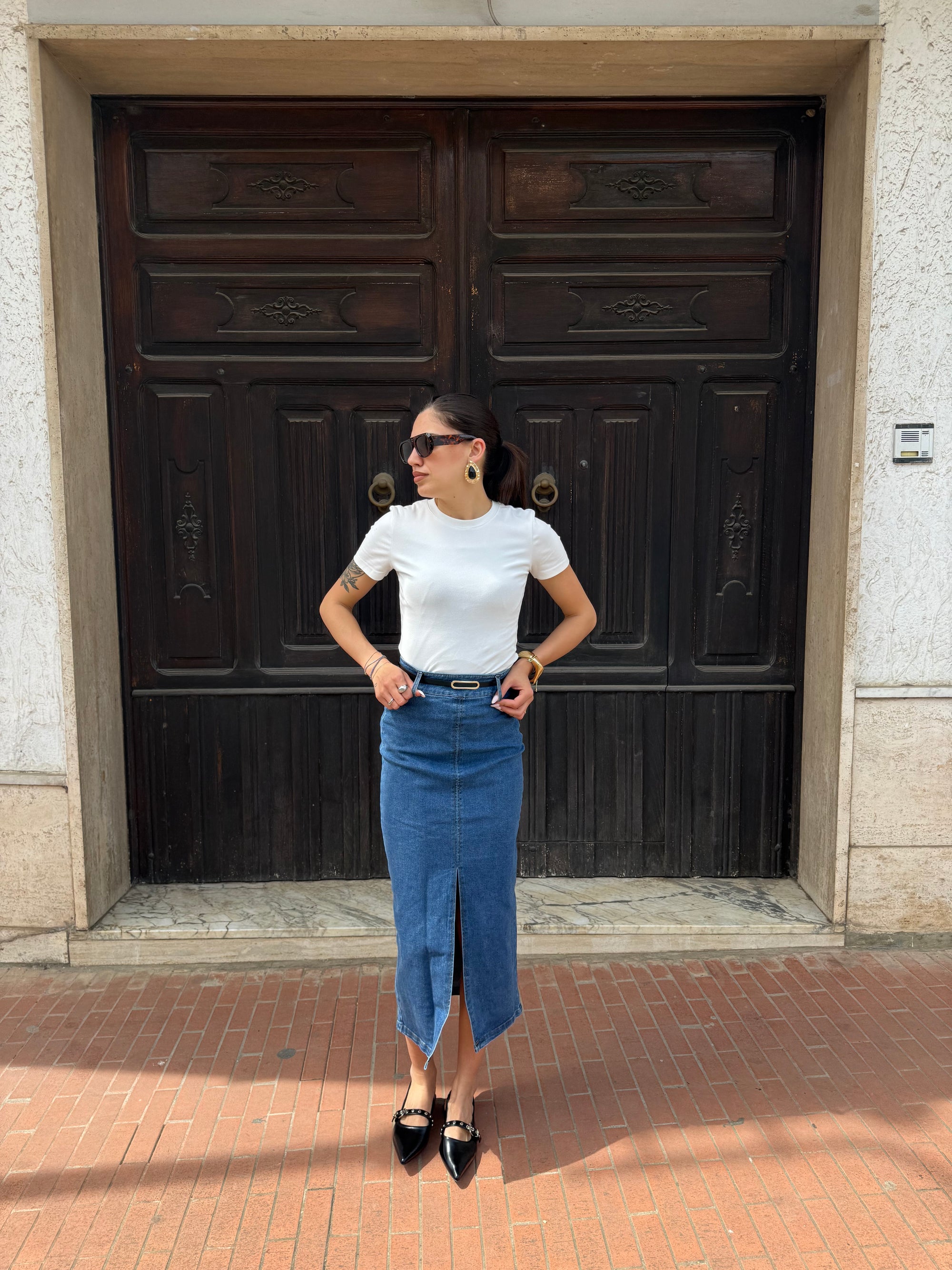 Gonna Longuette Denim