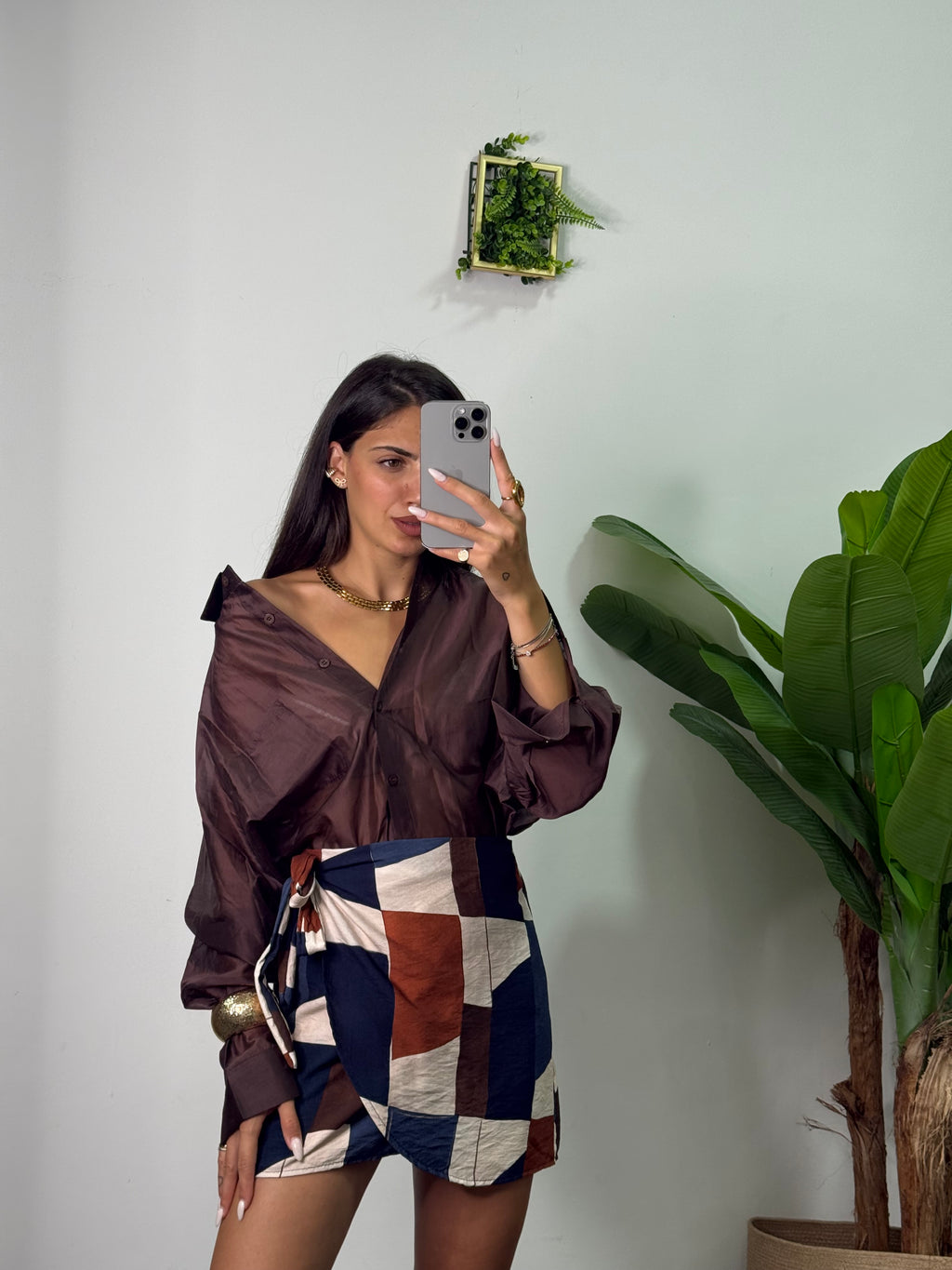 Camicia Velo Brown