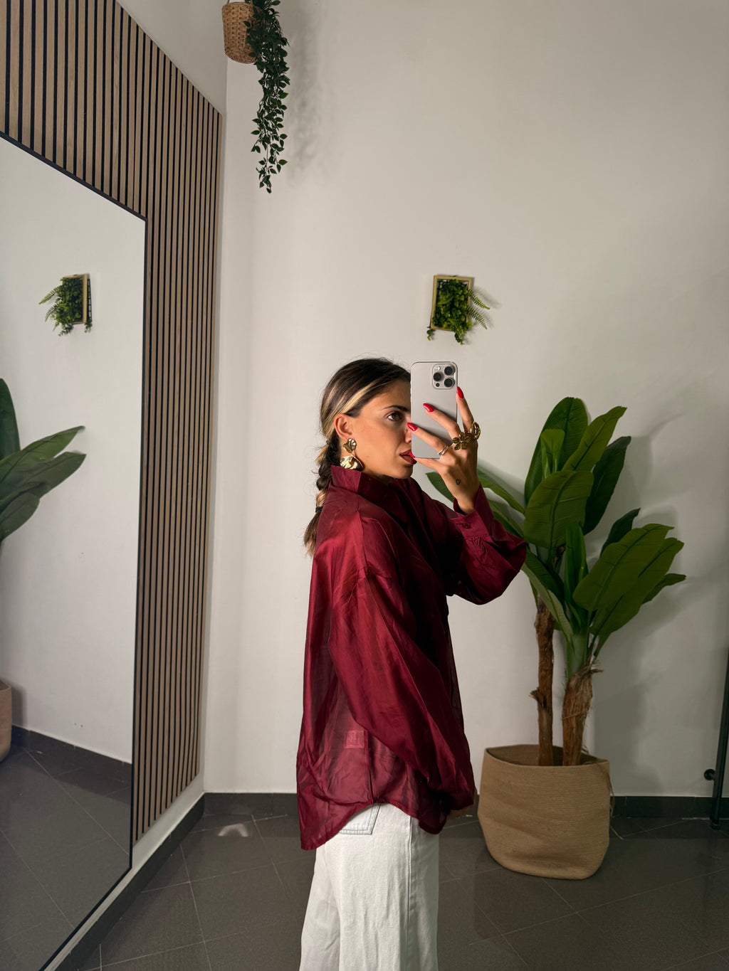 Camicia Velo bordeaux