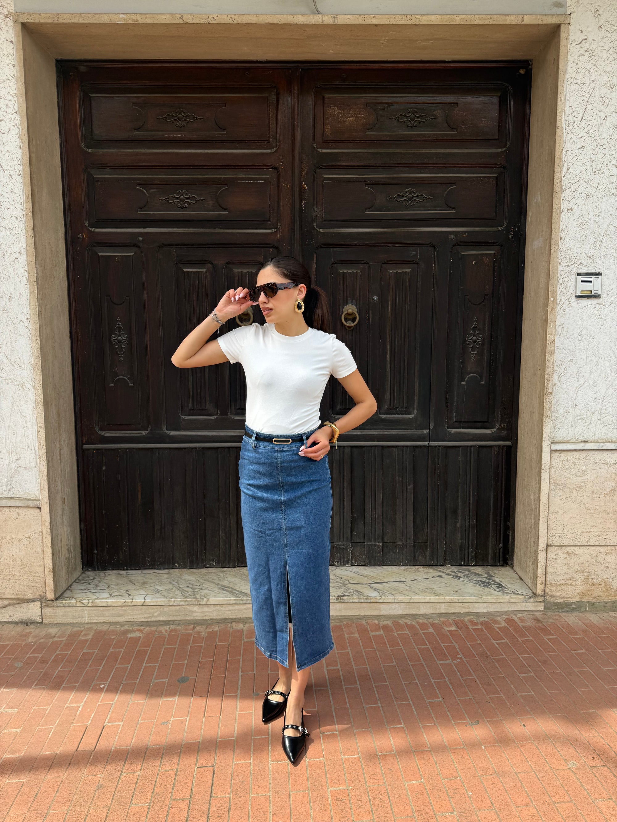 Gonna Longuette Denim