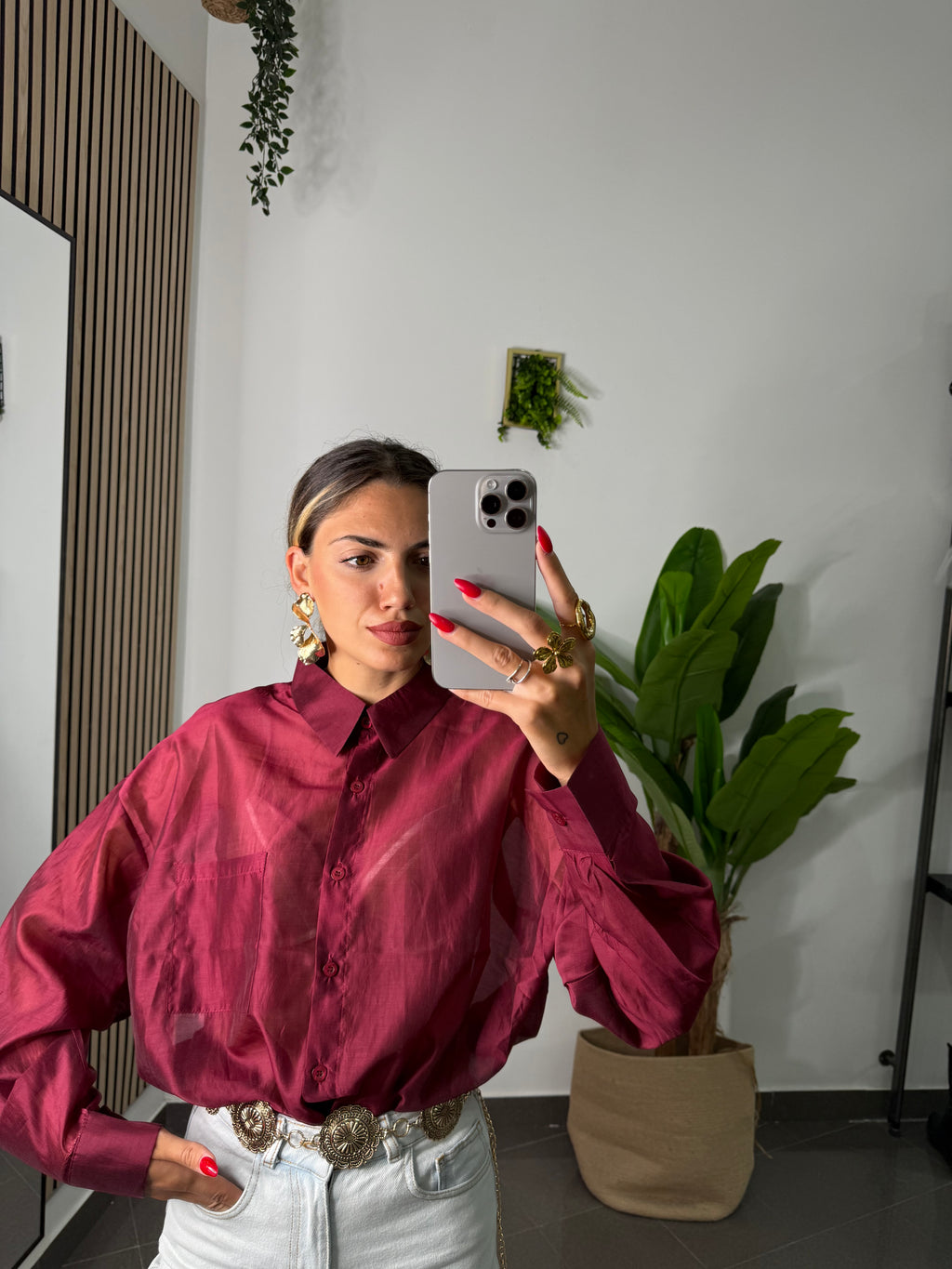 Camicia Velo bordeaux