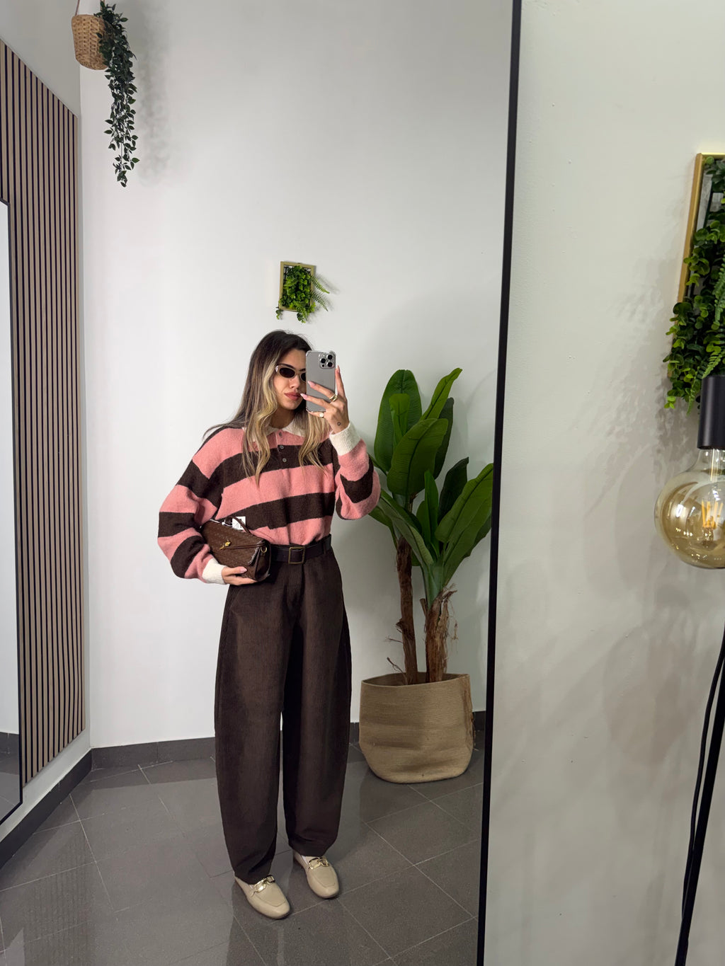 Pantalone brown velvet