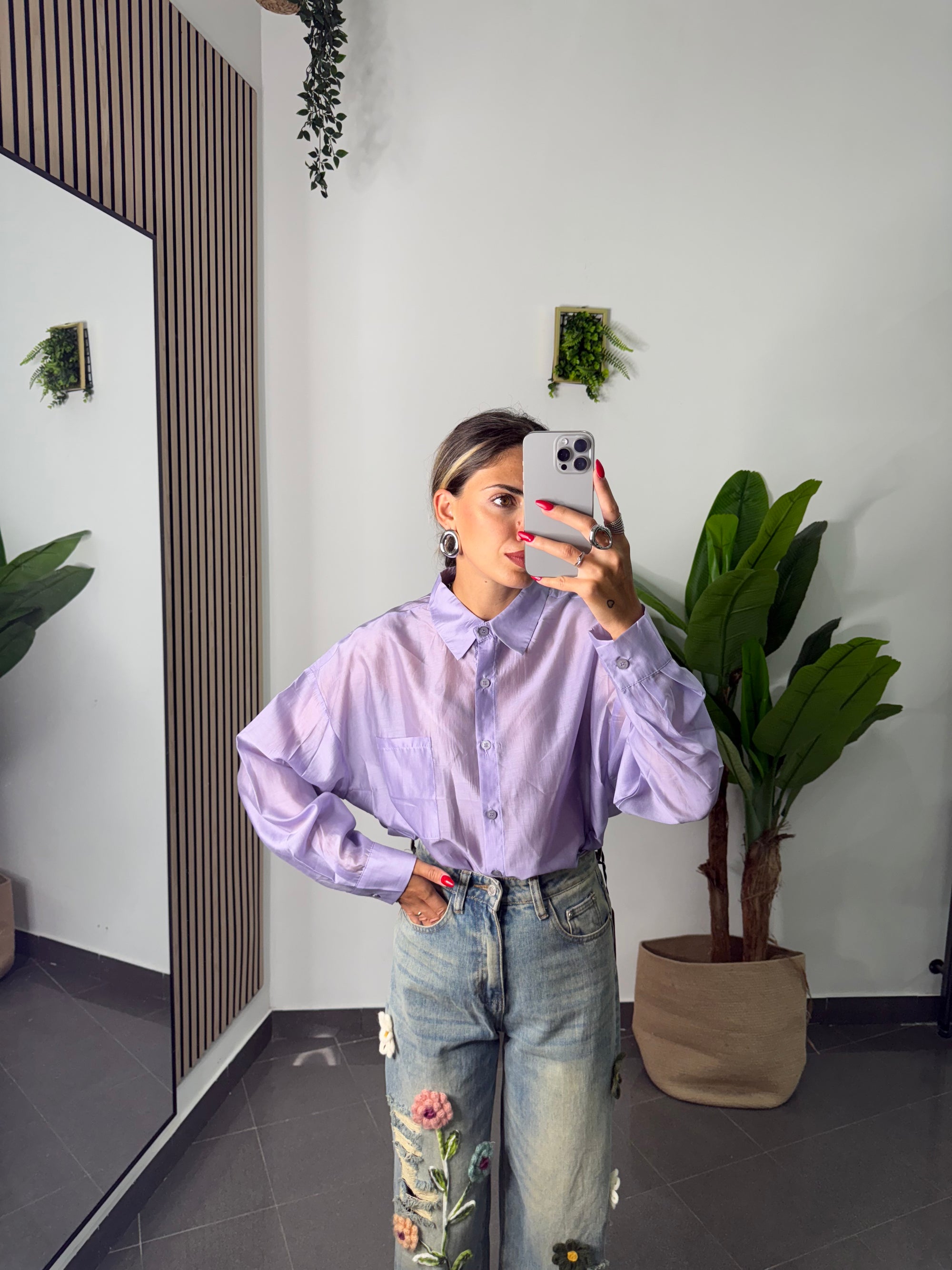 Camicia velo lilla