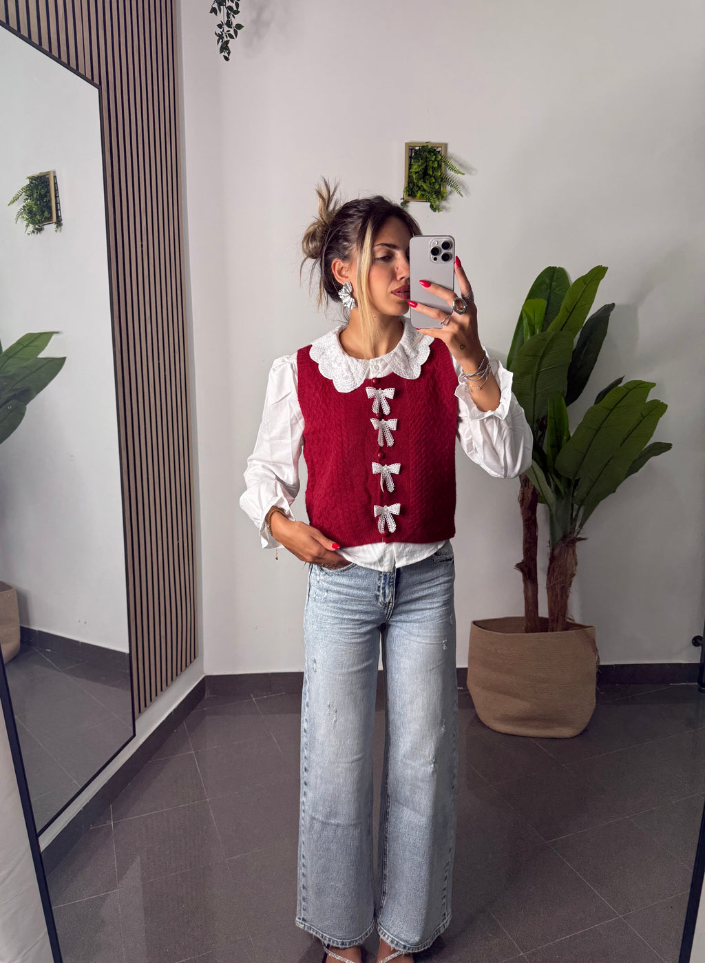Camicia/gilet charm bordeaux