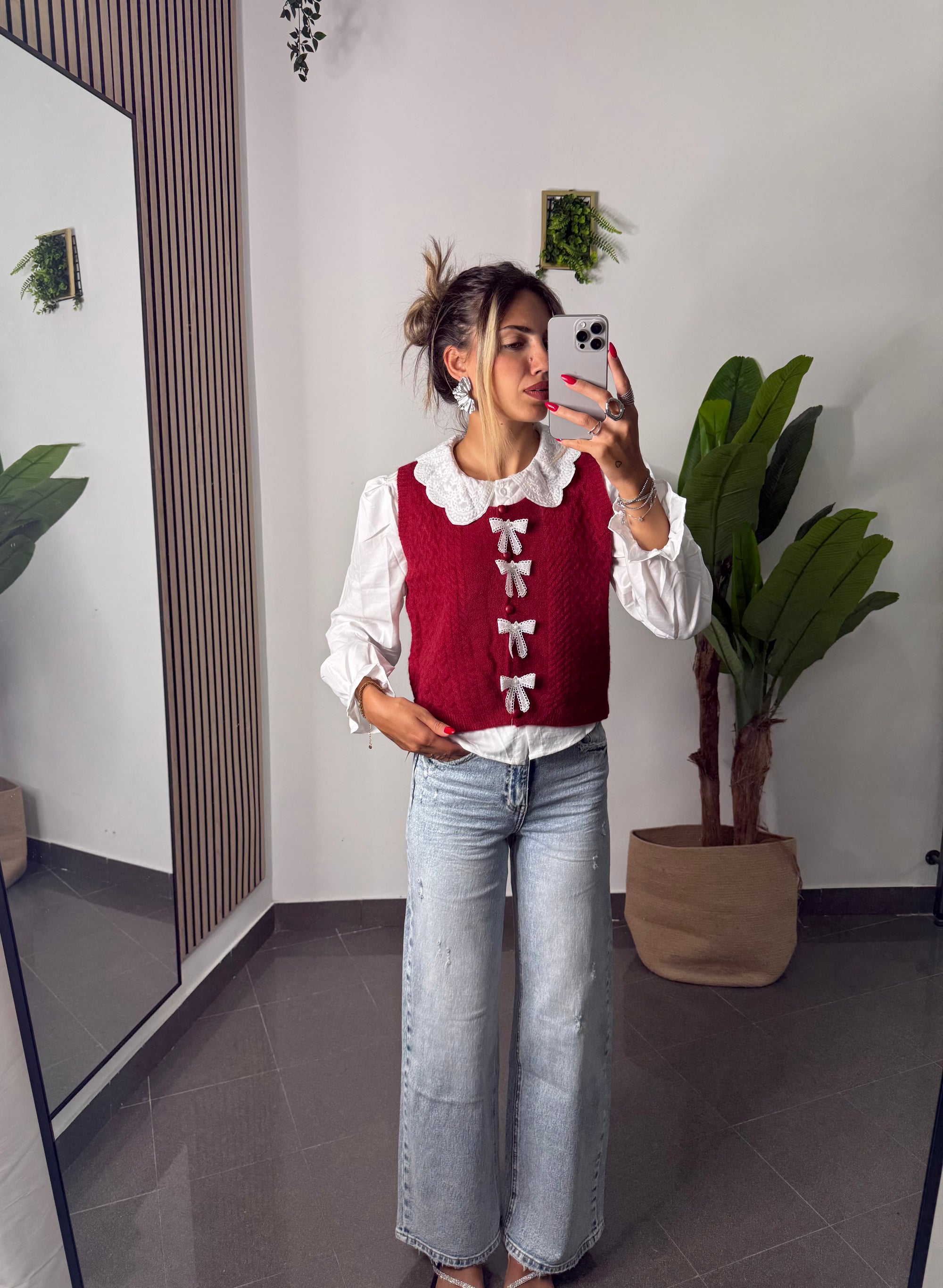 Camicia/gilet charm bordeaux