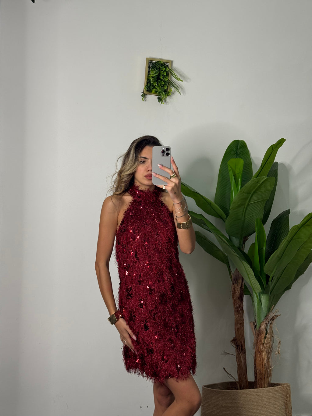 Vestito Lumina bordeaux