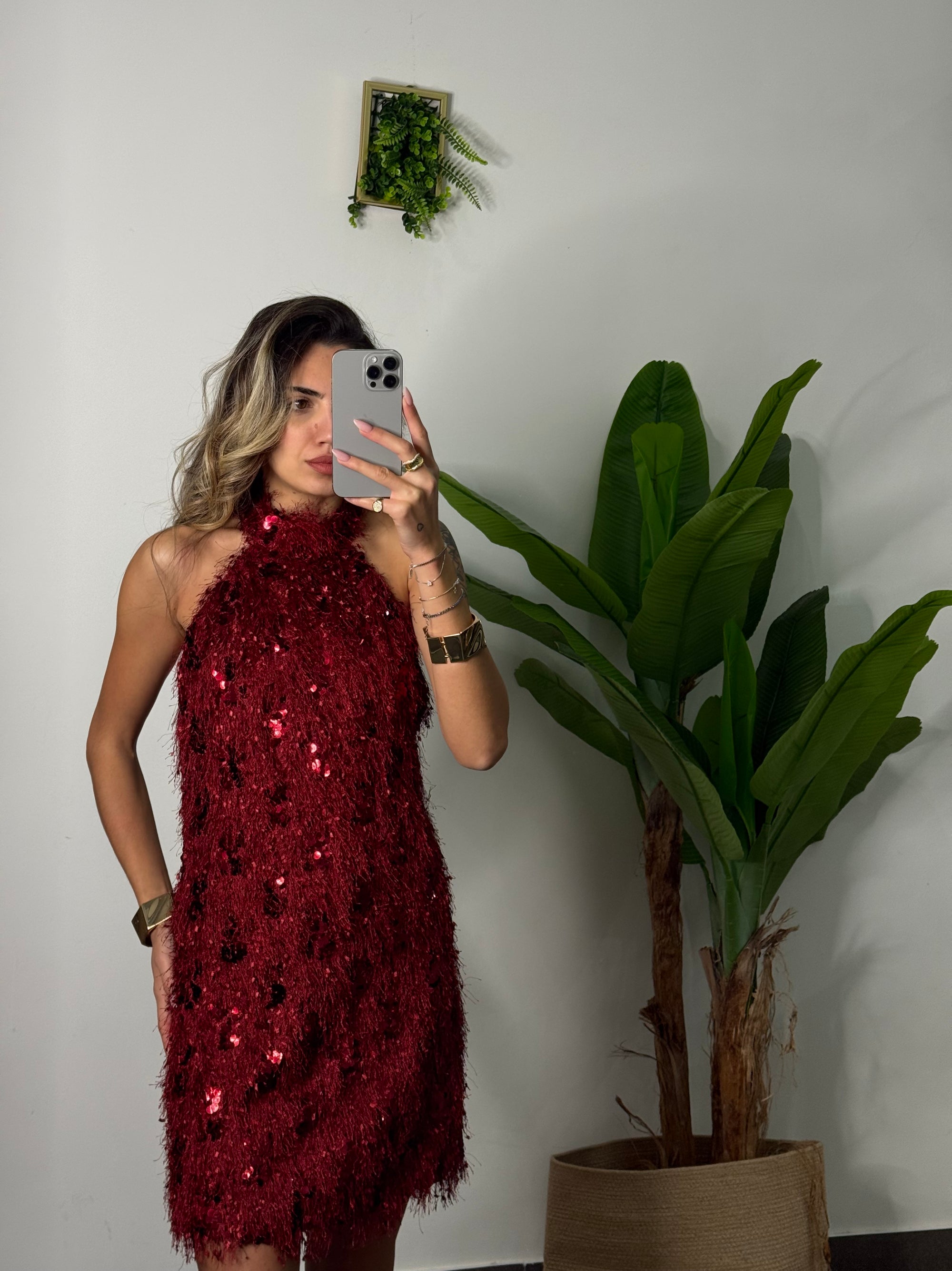 Vestito Lumina bordeaux