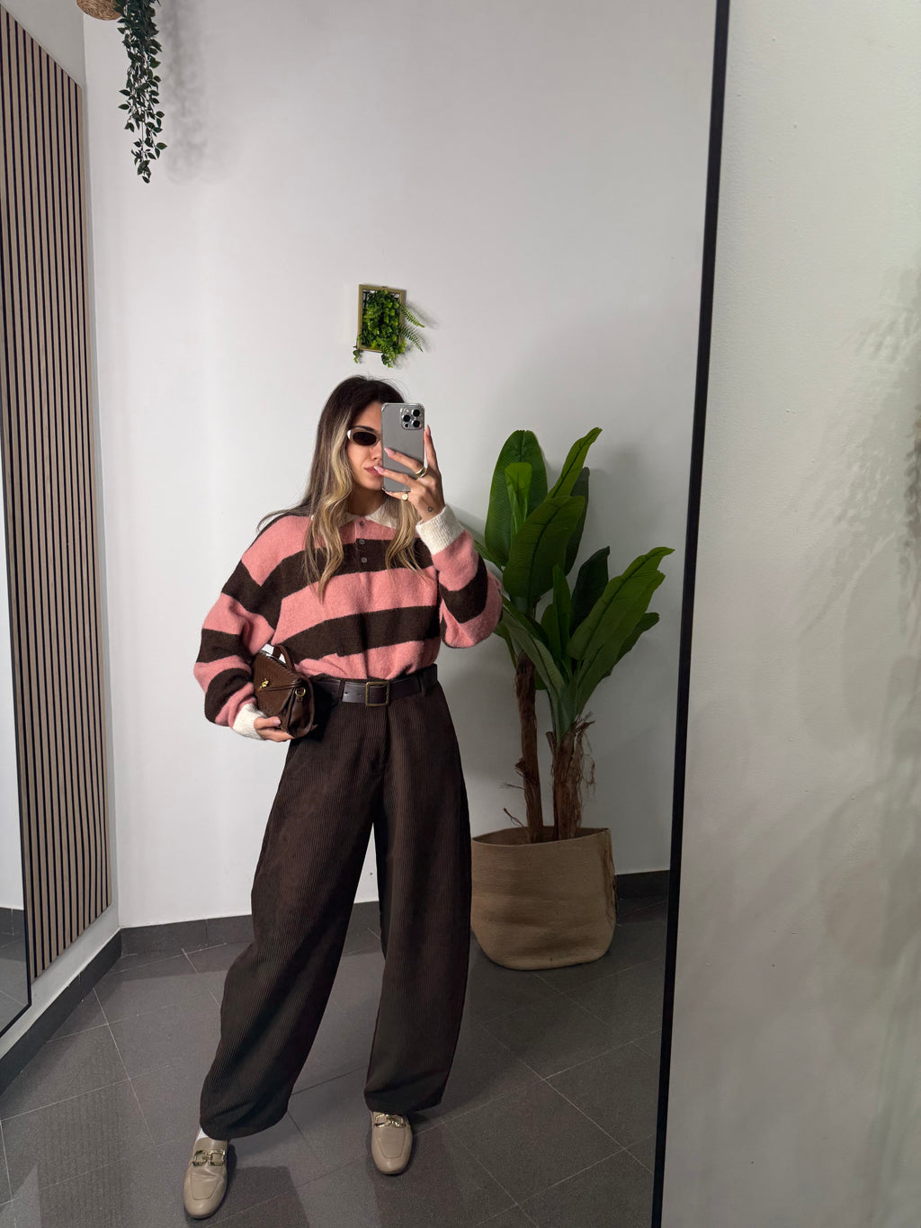 Pantalone brown velvet