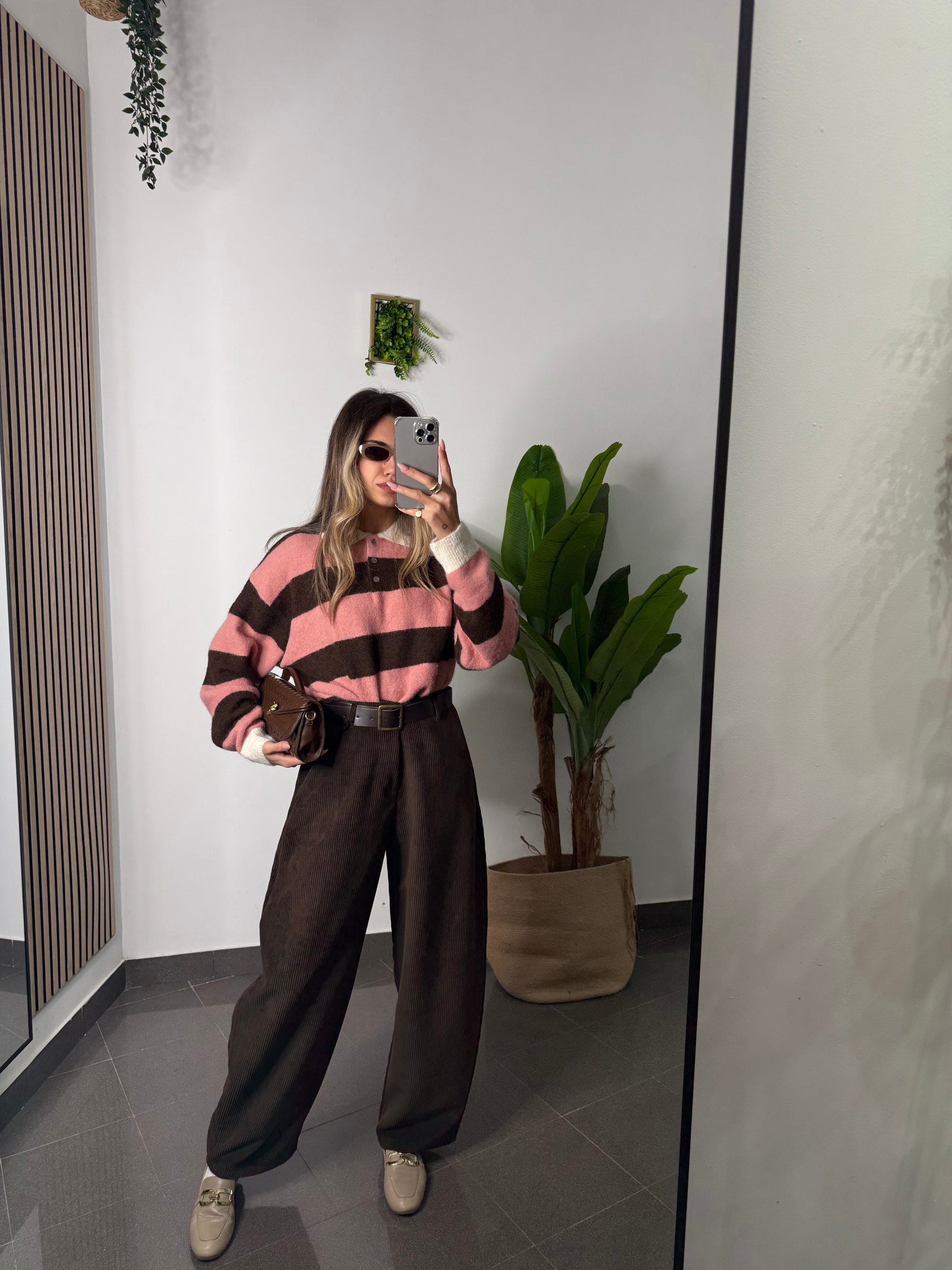 Pantalone brown velvet