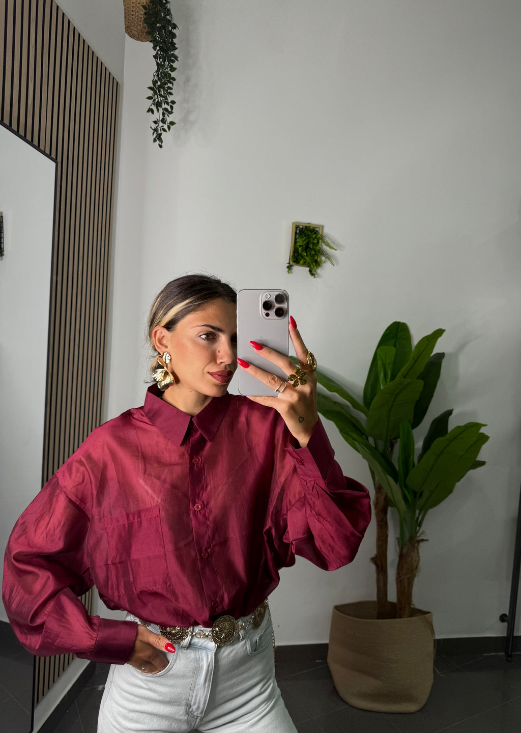 Camicia Velo bordeaux