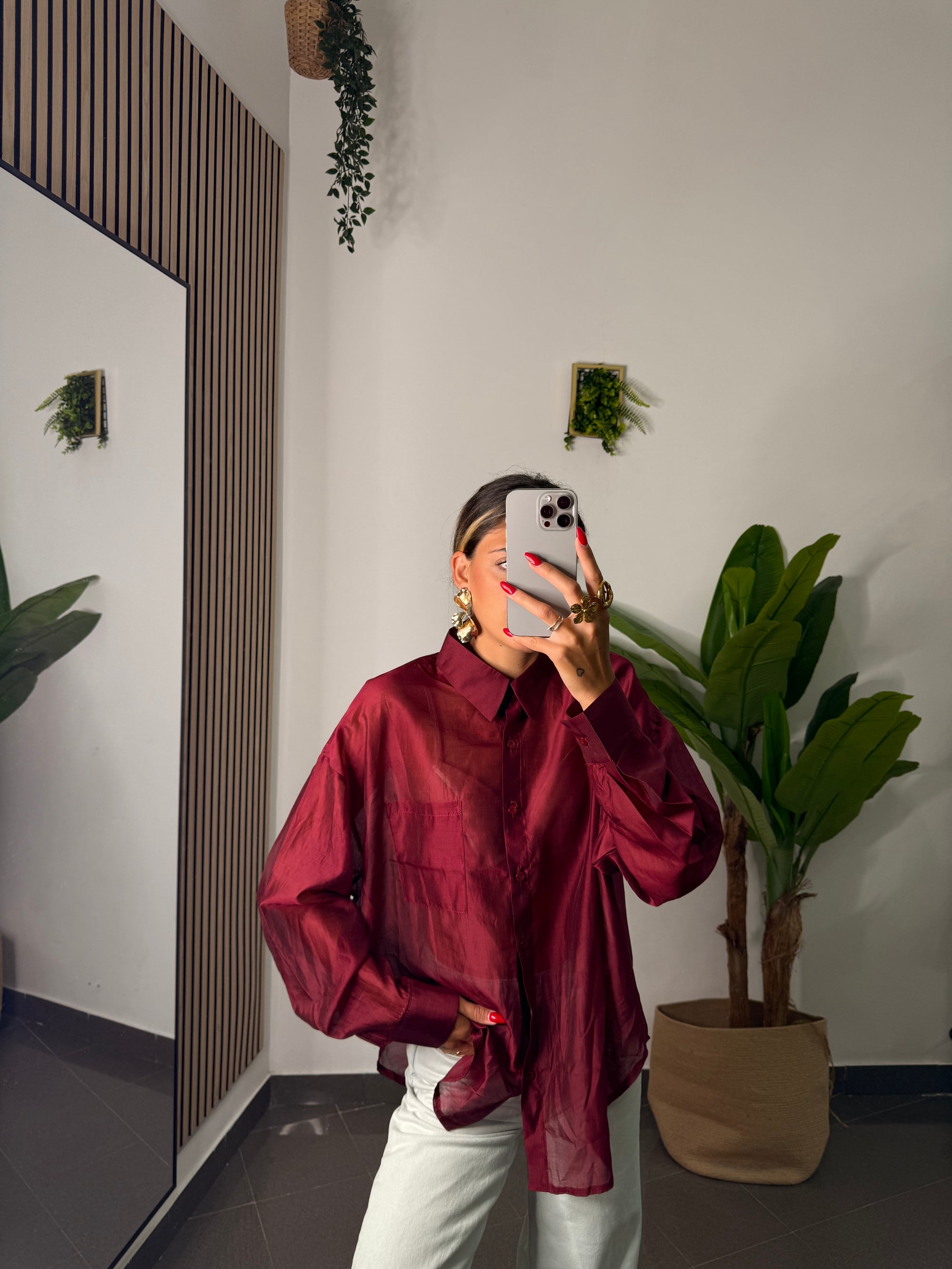 Camicia Velo bordeaux