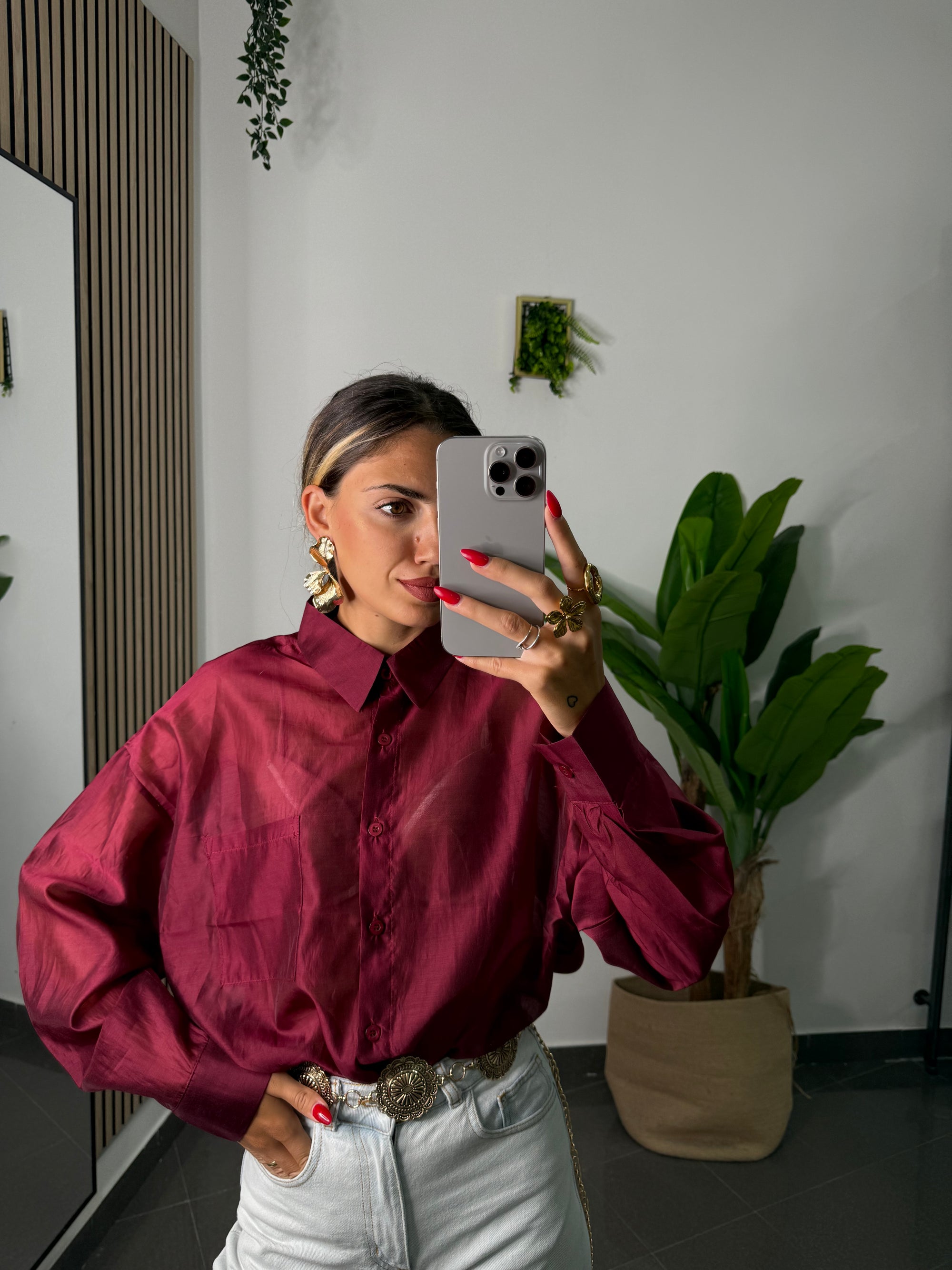 Camicia Velo bordeaux