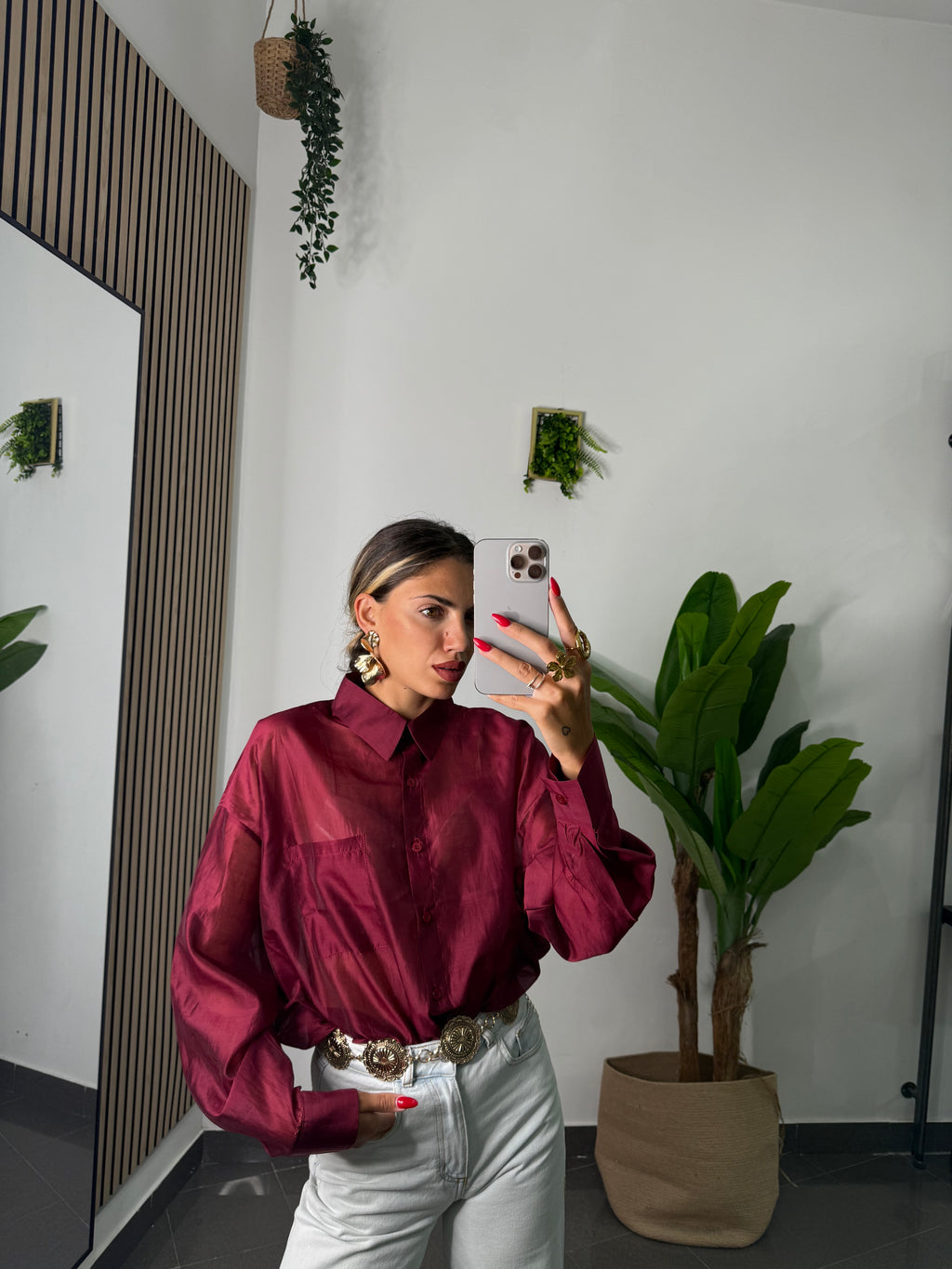 Camicia Velo bordeaux