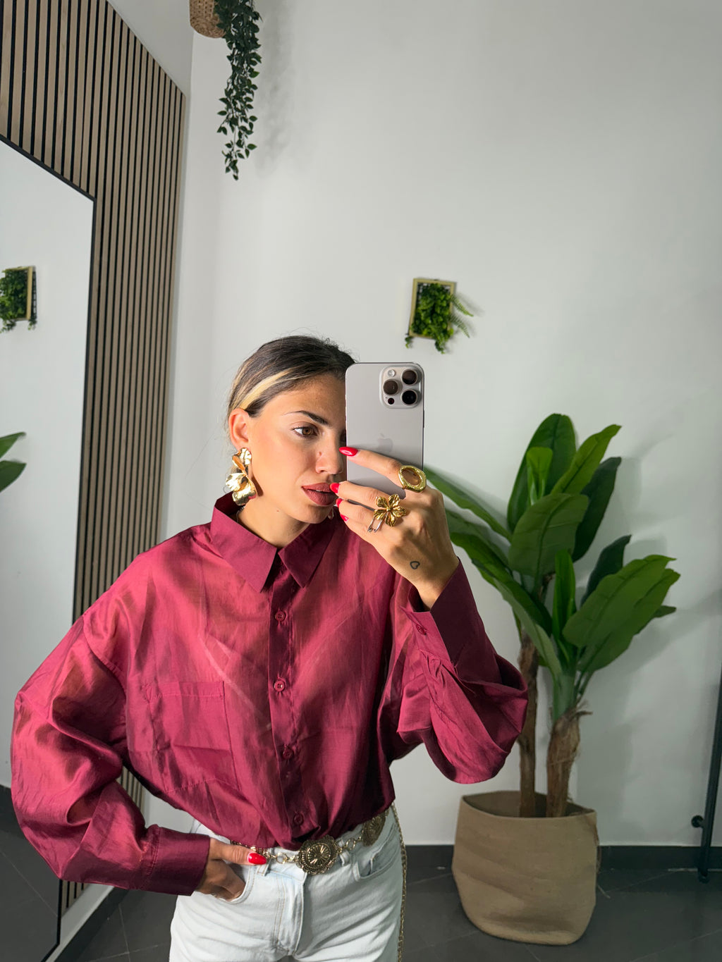 Camicia Velo bordeaux