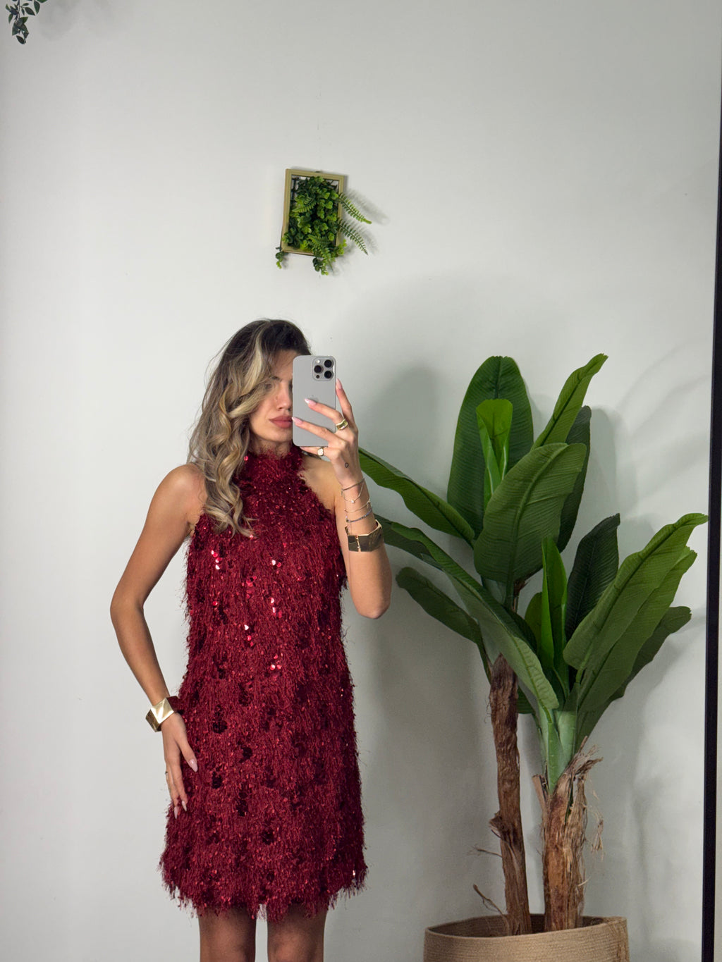 Vestito Lumina bordeaux