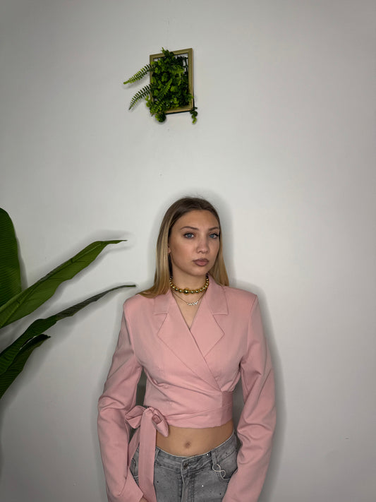 Giacca crop pink