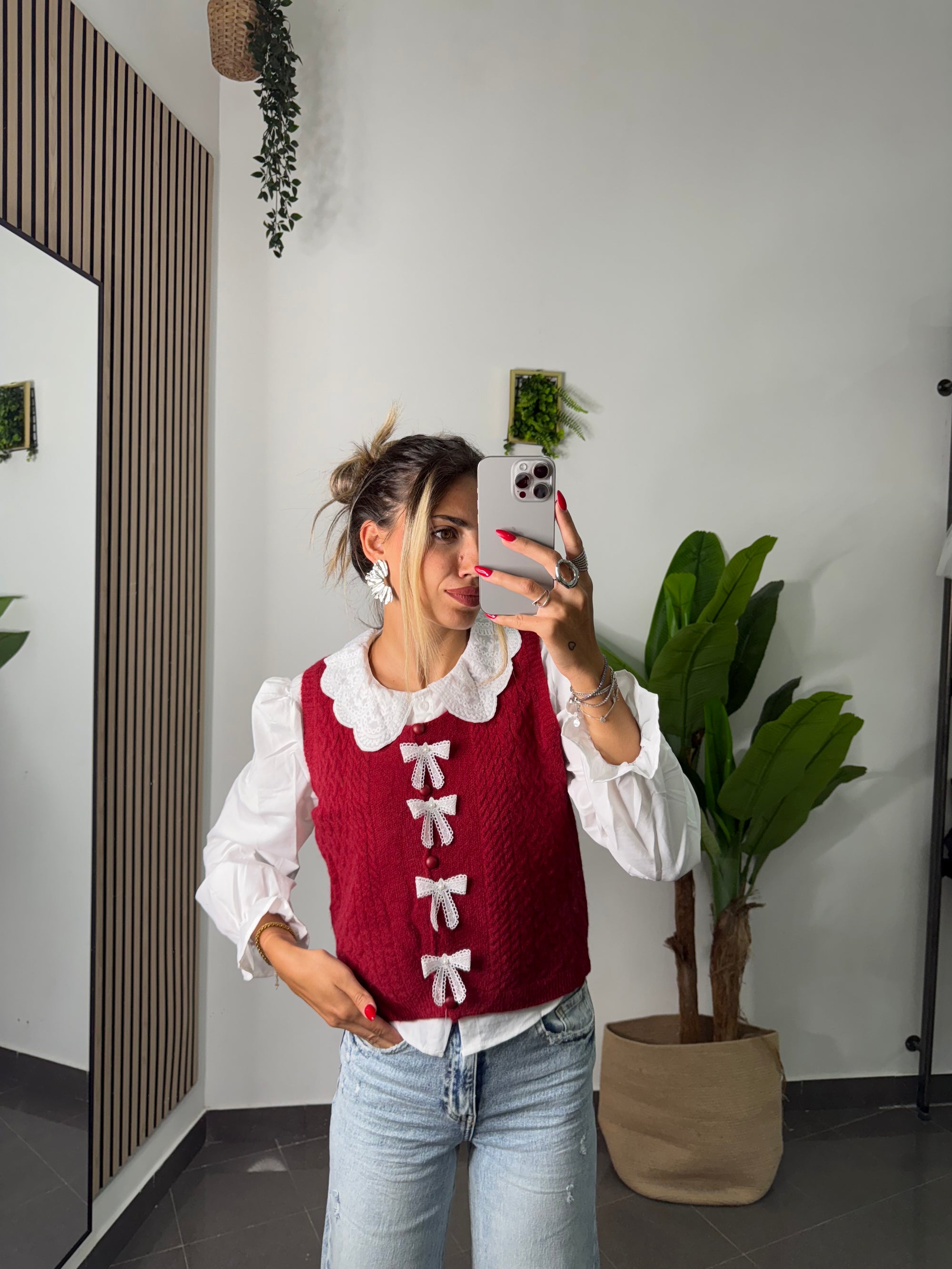 Camicia/gilet charm bordeaux