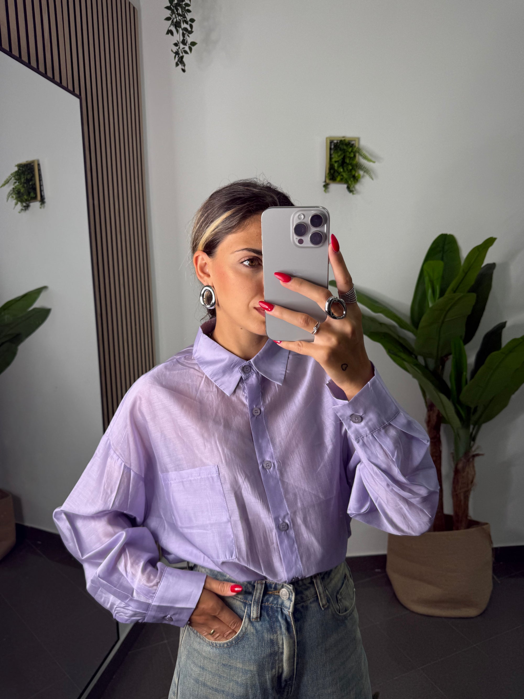 Camicia velo lilla