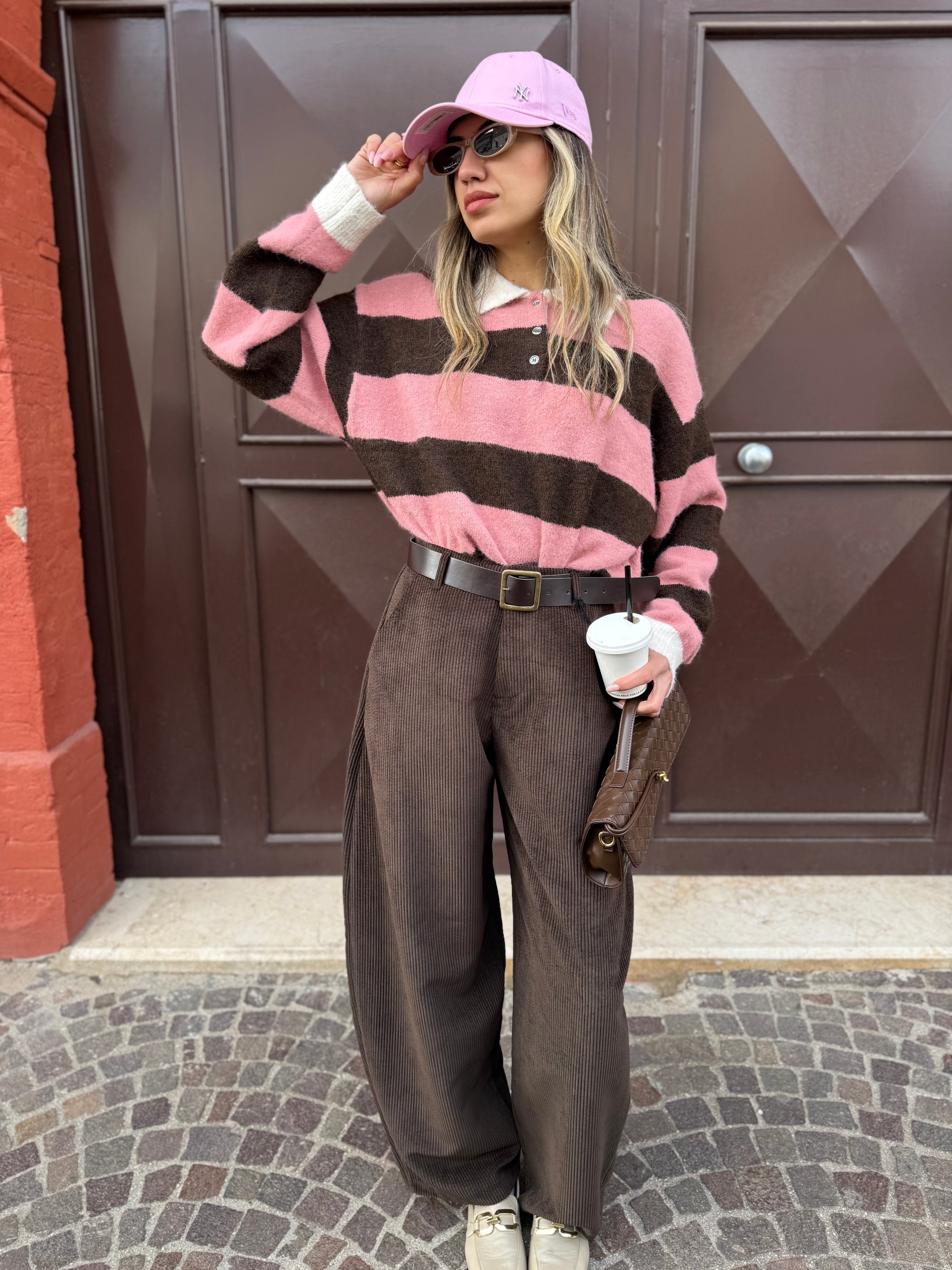 Pantalone brown velvet