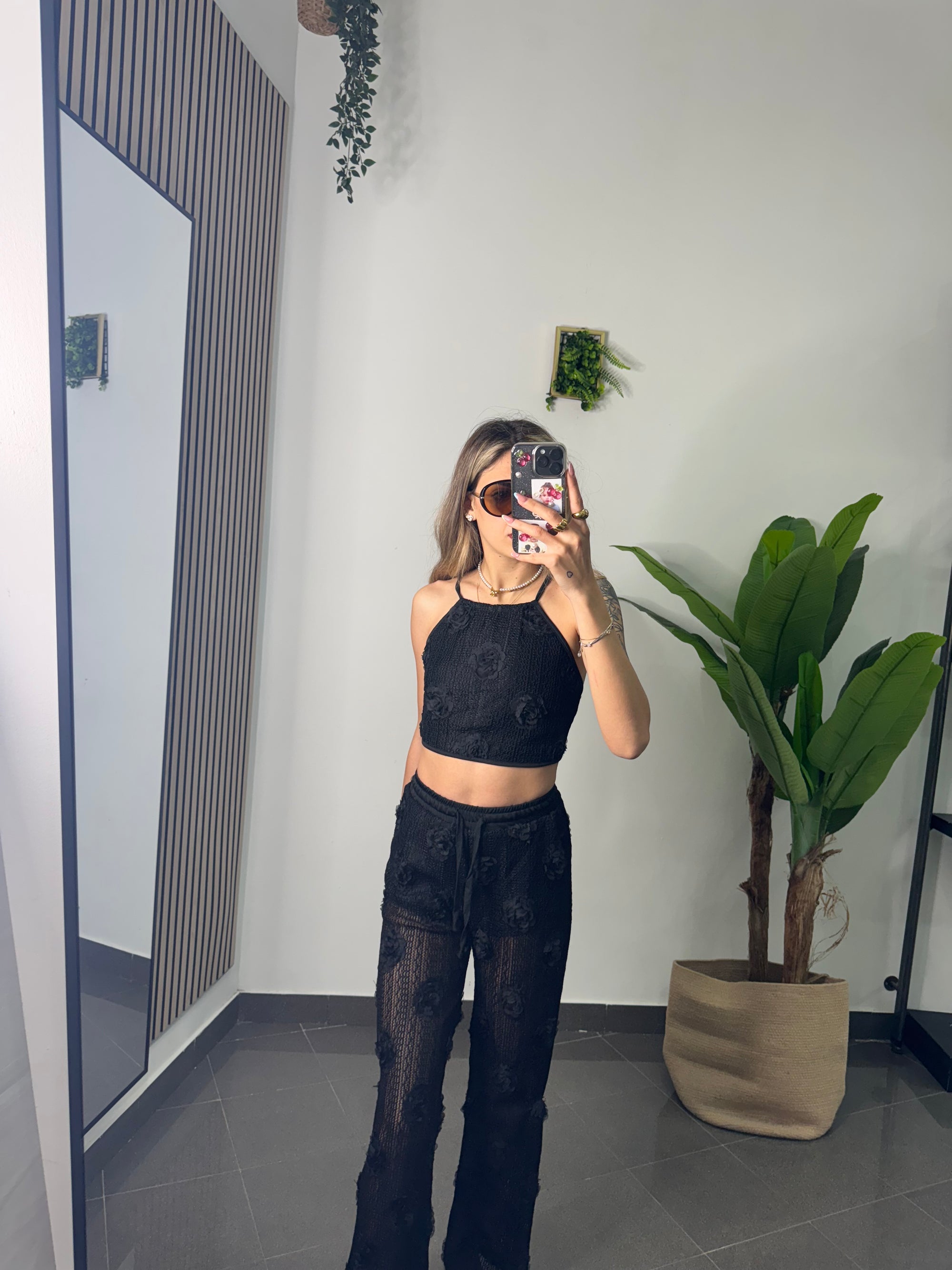 Coordinato Flower nero