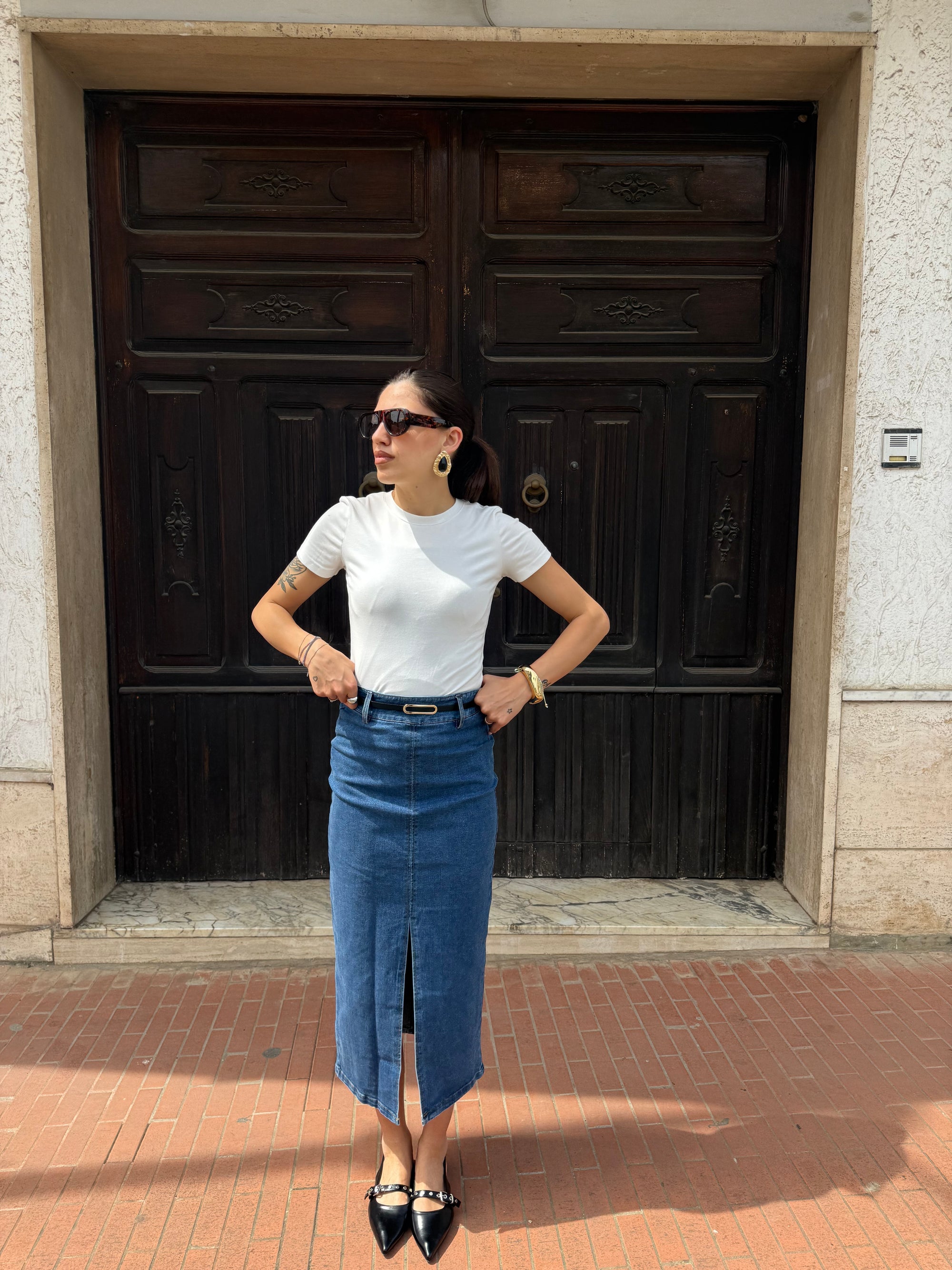 Gonna Longuette Denim